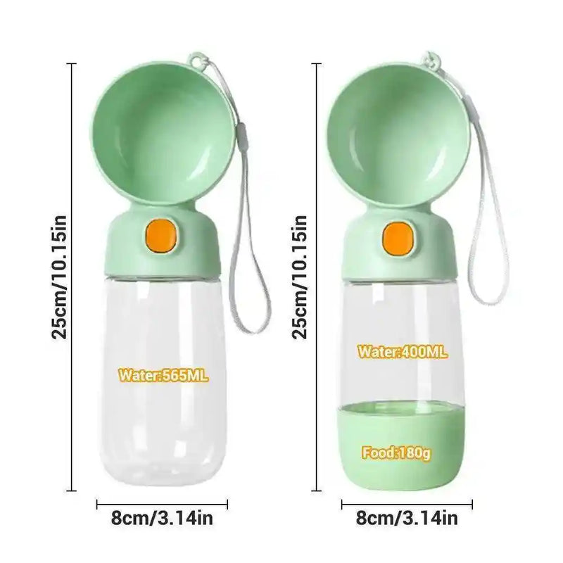 Garrafa de Água Portátil 2 em 1 para Pets - HalloStore