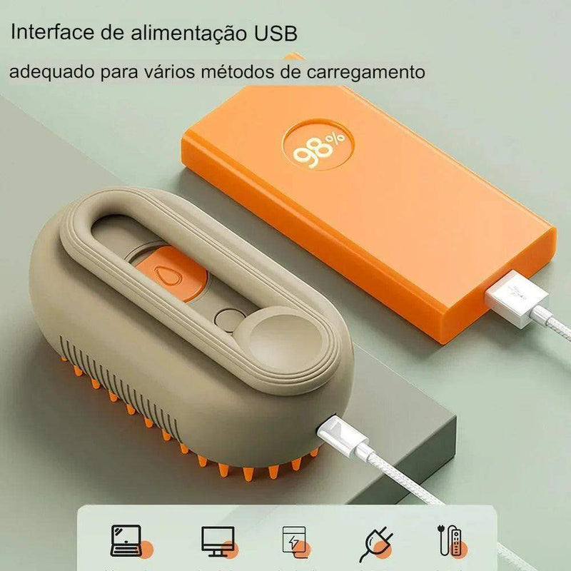 3 Em 1 Escova A Vapor Para Gato/Cachorro Pente de massagem para remoção de pêlos a vapor para animais de estimação - HalloStore