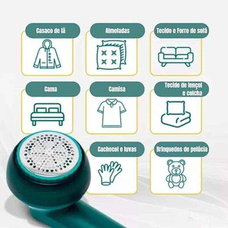 Papa Bolinhas Eletrico Tira Pelos de Roupas Removedor Aparador Sem Fio Recarregável - HalloStore