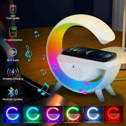 Luminária RGB inteligente G-Speaker Com Carregador Sem fio Alto-falante Integrado e Rádio - HalloStore