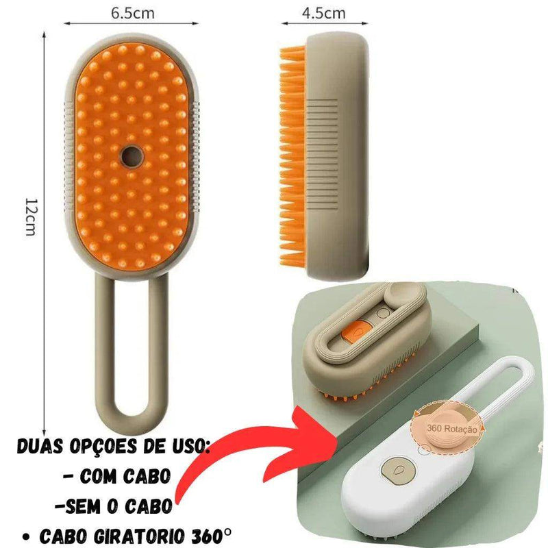 3 Em 1 Escova A Vapor Para Gato/Cachorro Pente de massagem para remoção de pêlos a vapor para animais de estimação - HalloStore