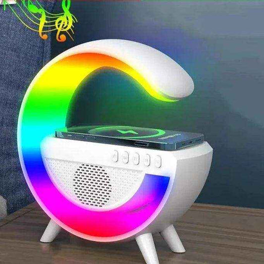 Luminária RGB inteligente G-Speaker Com Carregador Sem fio Alto-falante Integrado e Rádio - HalloStore
