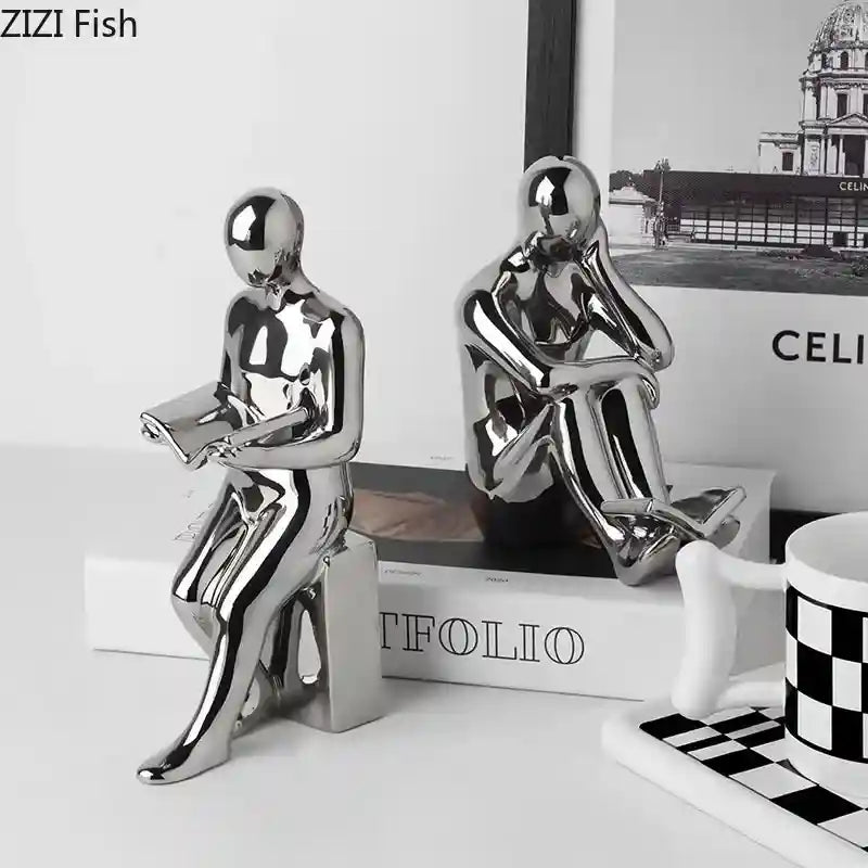 Aparador de Livros Decorativo em Cerâmica – Ideal para Escritório, Sala e Decoração Moderna