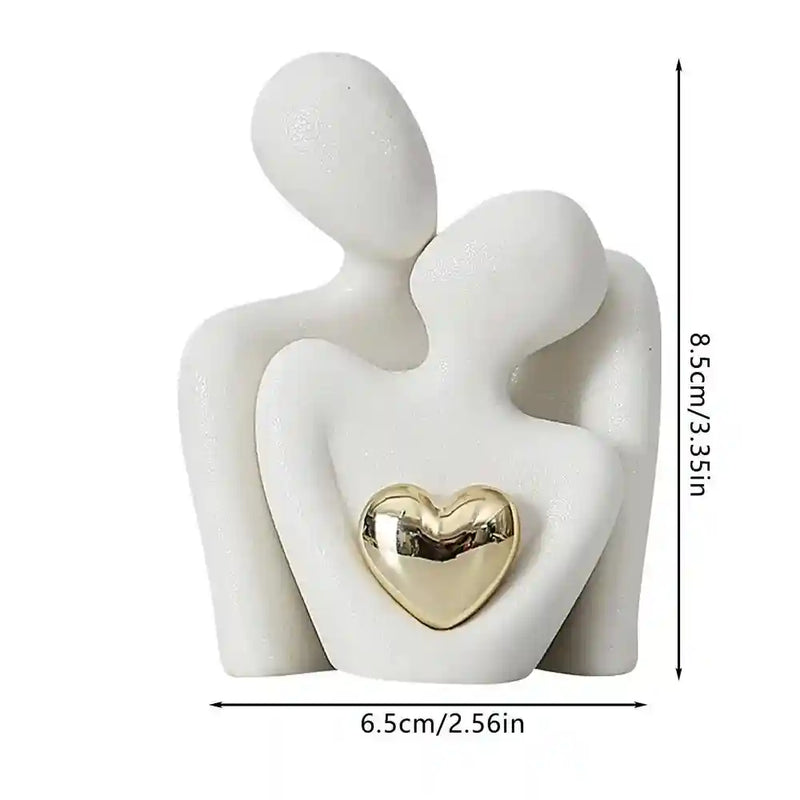 Estátua de Casal em Cerâmica para Decoração Moderna Hallostore