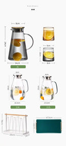 Jarra de Vidro Borossilicato 2L com Tampa -Ideal para Sucos, Água, Chá e Bebidas Geladas | HalloStore