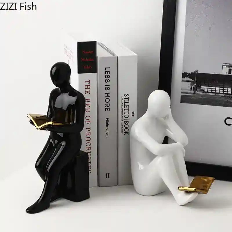 Aparador de Livros Decorativo em Cerâmica – Ideal para Escritório, Sala e Decoração Moderna