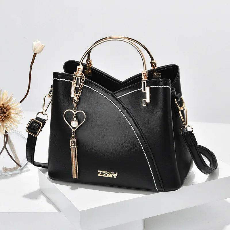 Bolsa De Ombro Elegante E Clássica Com Pingent - HalloStore