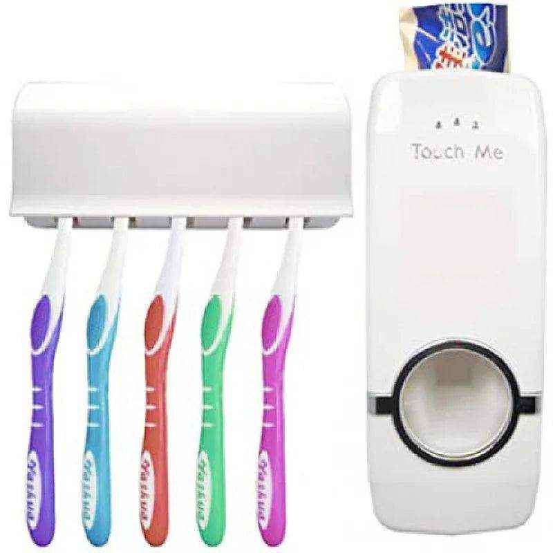 Dispensador dentífrico e escova titular, aplicador dentífrico, uso do banheiro - HalloStore