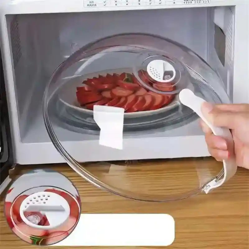 Tampa Anti-Respingos para Micro-ondas e Forno com Saída de Vapor – Praticidade, Limpeza e Segurança na Cozinha!