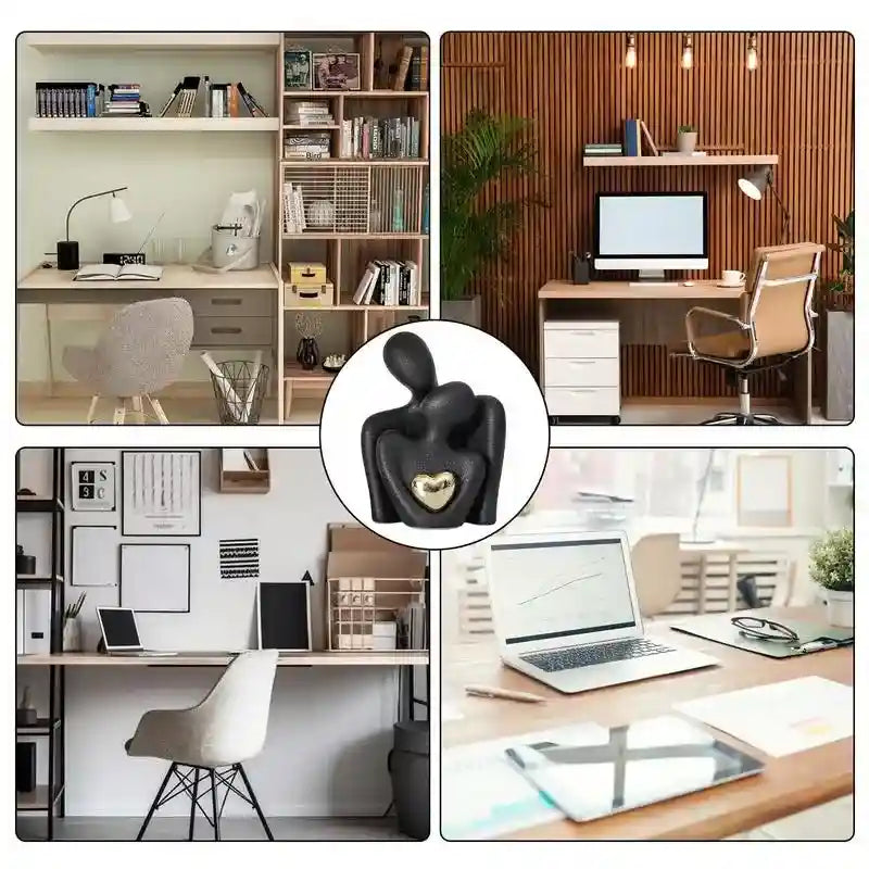 Estátua de Casal em Cerâmica para Decoração Moderna Hallostore