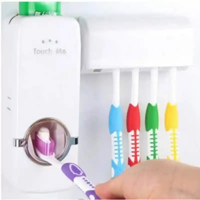 Dispensador dentífrico e escova titular, aplicador dentífrico, uso do banheiro - HalloStore