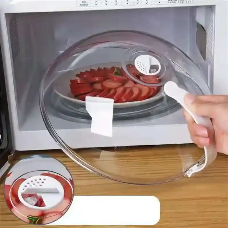 Tampa Anti-Respingos para Micro-ondas e Forno com Saída de Vapor – Praticidade, Limpeza e Segurança na Cozinha!