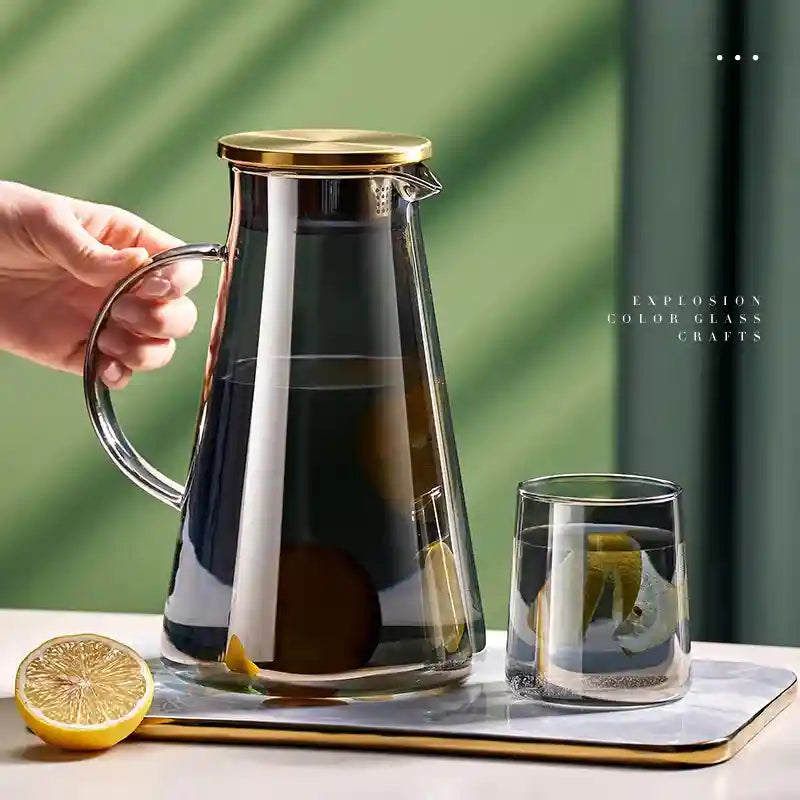 Jarra de Vidro Borossilicato 2L com Tampa -Ideal para Sucos, Água, Chá e Bebidas Geladas | HalloStore