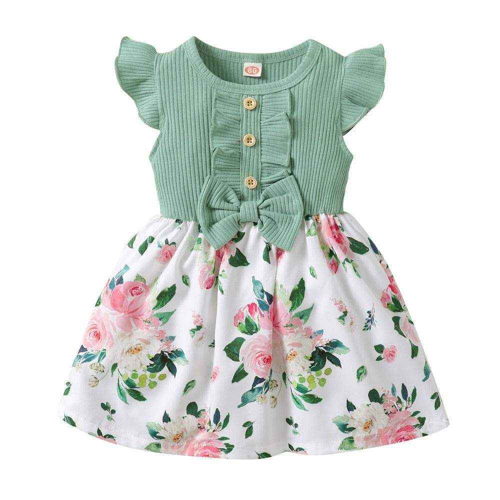 vestido rosa infantil florado - HalloStore