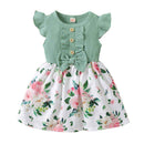 vestido rosa infantil florado - HalloStore