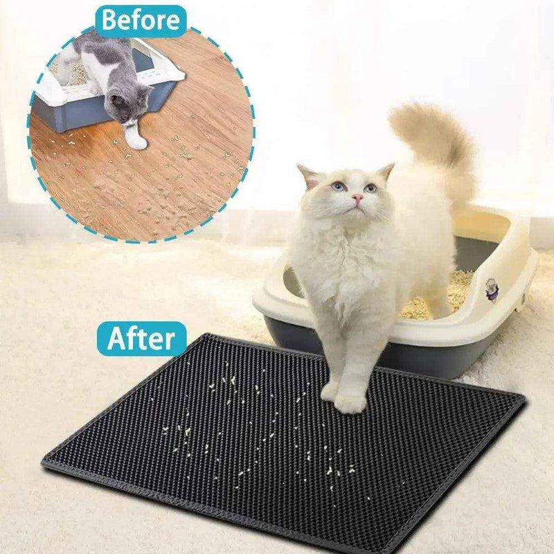 Tapete de areia para gatos com dupla camada. - HalloStore