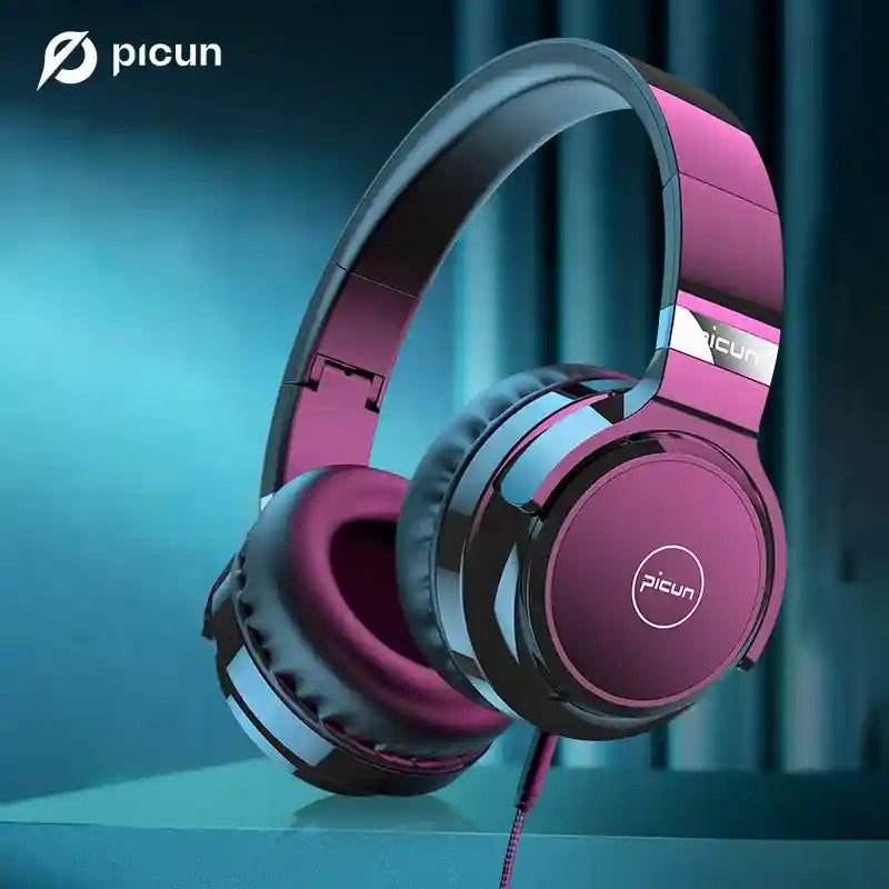Fones de Ouvido com Fio Picun C60 On-Ear com Microfone e Controle de Volume