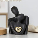 Estátua de Casal em Cerâmica para Decoração Moderna Hallostore