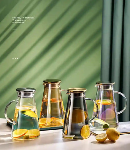 Jarra de Vidro Borossilicato 2L com Tampa -Ideal para Sucos, Água, Chá e Bebidas Geladas | HalloStore