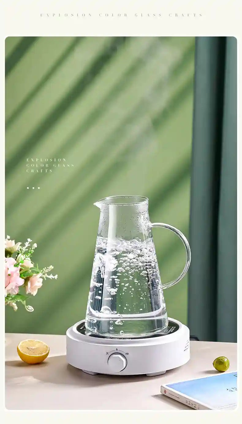 Jarra de Vidro Borossilicato 2L com Tampa -Ideal para Sucos, Água, Chá e Bebidas Geladas | HalloStore