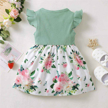 vestido rosa infantil florado - HalloStore