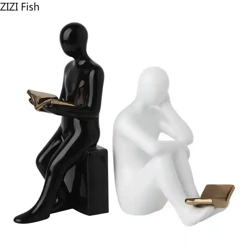 Aparador de Livros Decorativo em Cerâmica – Ideal para Escritório, Sala e Decoração Moderna
