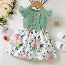 vestido rosa infantil florado - HalloStore