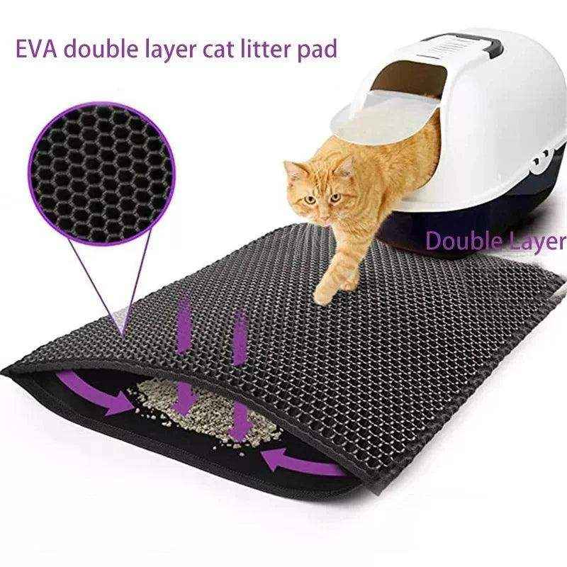 Tapete de areia para gatos com dupla camada. - HalloStore