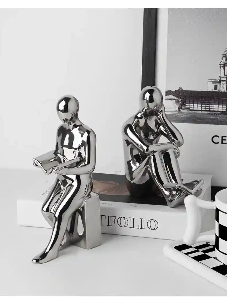 Aparador de Livros Decorativo em Cerâmica – Ideal para Escritório, Sala e Decoração Moderna