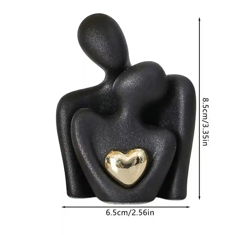Estátua de Casal em Cerâmica para Decoração Moderna Hallostore