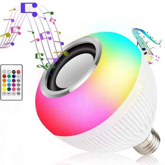 Lampada Bluetooth Led Caixa De Som Com Controle Remoto 12W Rgb Luz Colorida Balada - HalloStore