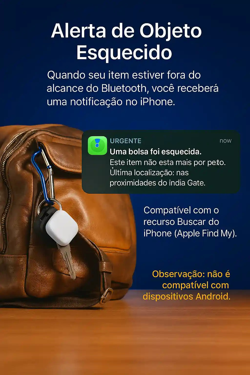 Rastreador GPS Bluetooth Compatível com iPhone