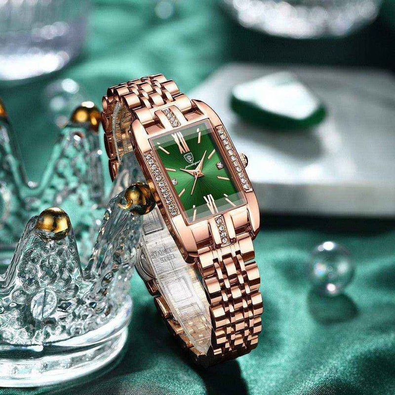 Poedagar Relógios Femininos De Quartzo Quadrado De Luxo - HalloStore