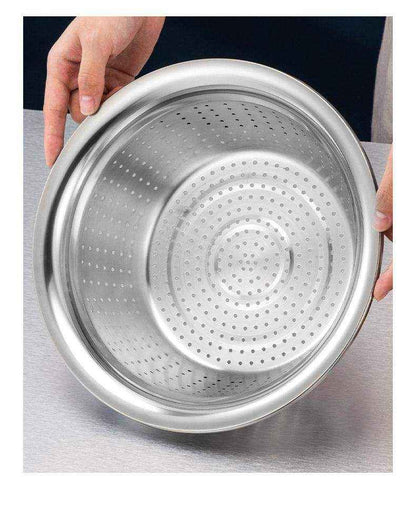 Ralador multiuso da cozinha com cesta de drenagem 3 em 1 bacia de aço inoxidáve - HalloStore