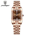Poedagar Relógios Femininos De Quartzo Quadrado De Luxo - HalloStore