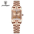 Poedagar Relógios Femininos De Quartzo Quadrado De Luxo - HalloStore