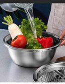 Ralador multiuso da cozinha com cesta de drenagem 3 em 1 bacia de aço inoxidáve - HalloStore
