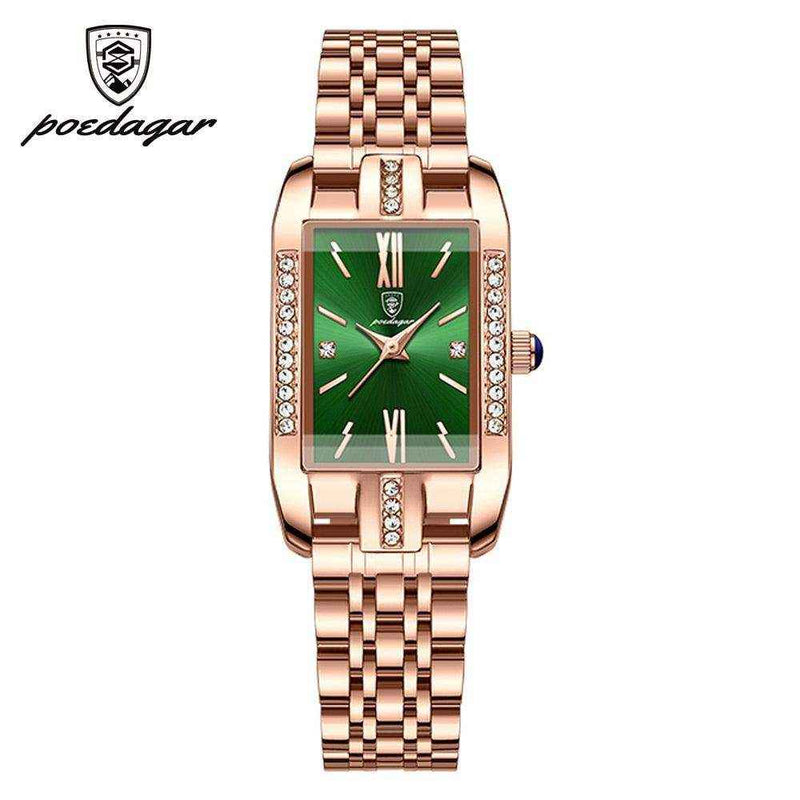 Poedagar Relógios Femininos De Quartzo Quadrado De Luxo - HalloStore