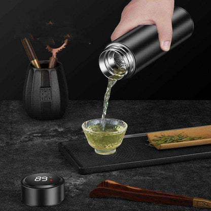 Garrafa Térmica Com Termômetro Aço Inox - HalloStore